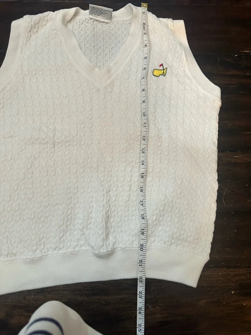Masters Collection Cable Knit Golf Sweater Vest White Size Small 38909